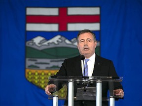 Jason Kenney speaks during an event at Spruce Meadows in Calgary on Wednesday, May 18, 2022.