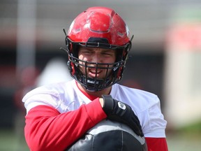 Calgary Stampeders offensive lineman Bryce Bell is pictured during training camp at McMahon Stadium in Calgary on Friday, May 20, 2022.