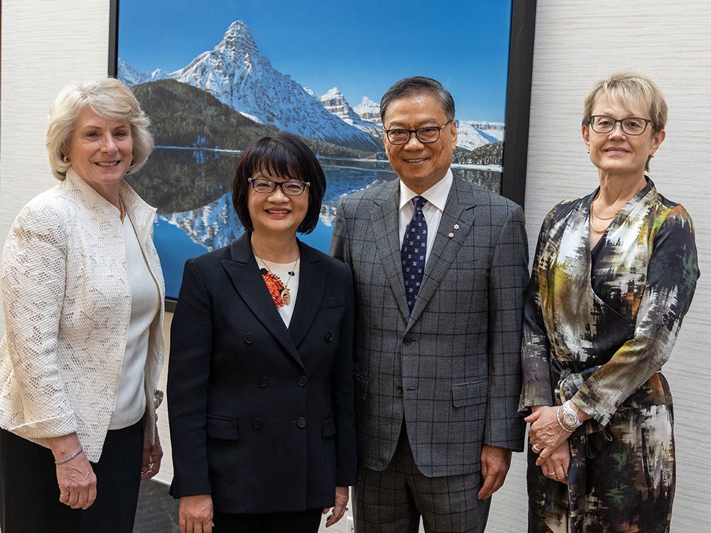 The Alberta Business Hall of Fame Southern Alberta Inductees for 2022 are from left; Dr. Elizabeth Cannon, Eleanor and Wayne Chiu and Nancy Knowlton. The group was photographed at the announcement luncheon in Calgary on Wednesday, May 25, 2022. Oilpatch veteran Charlie Fischer is also a posthumous inductee.
