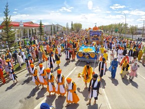 FILE PHOTO: Thousands of Calgarians took part in the Nagar Kirtan Sikh Parade in northeast Calgary on Saturday, May 12, 2018.