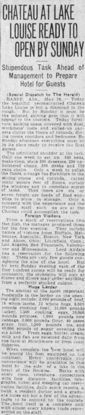 Calgary Herald, May 26, 1925.