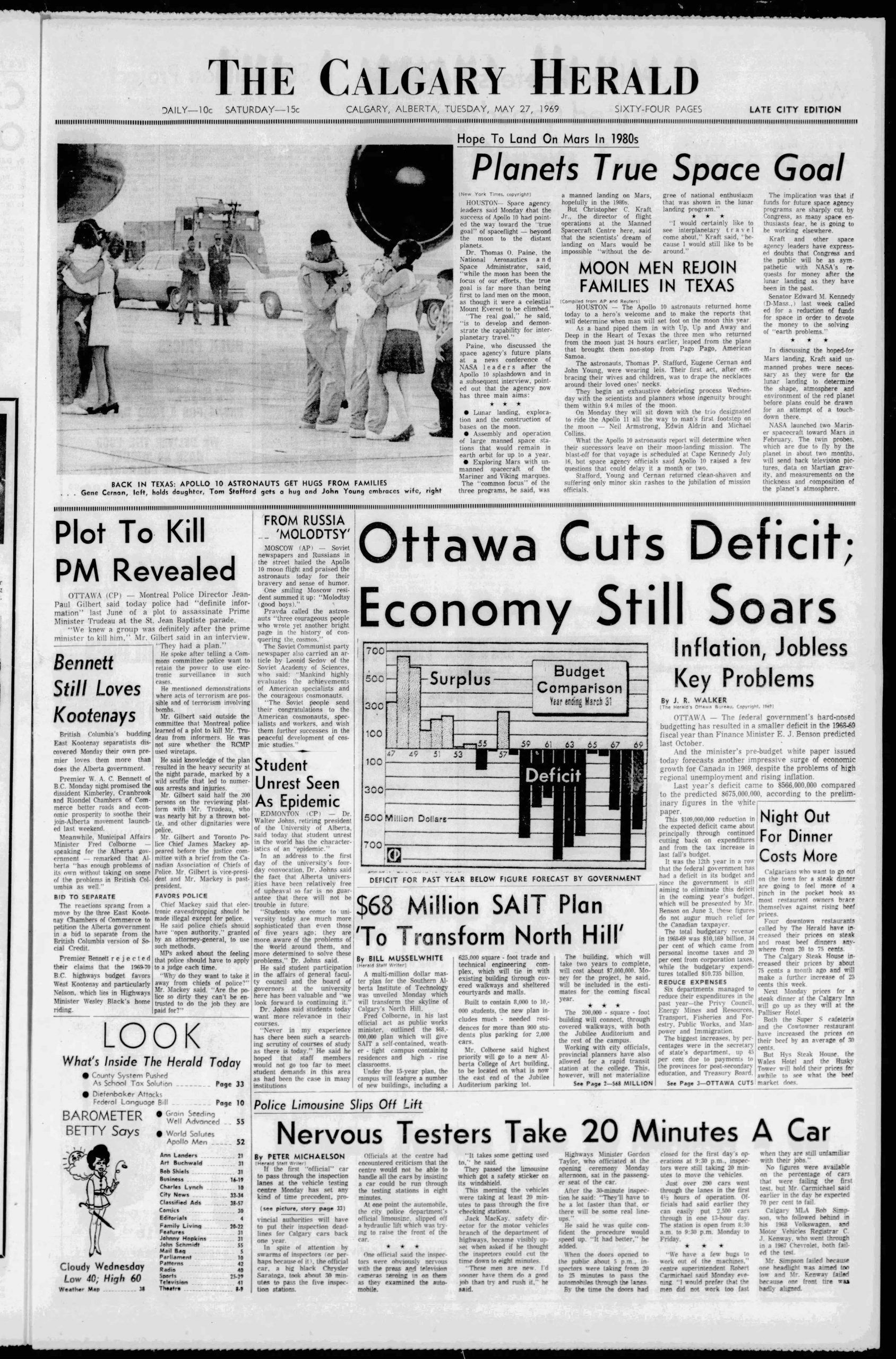 Calgary Herald front page