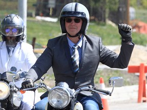 Over one hundred motorcyclists participate in the 11th Distinguished Gentleman's Ride along 9th Ave SE. Dressed and groomed, the runners hit the downtown streets to raise more than $23,000 for Movember, a global charity that supports men battling prostate cancer. Sunday May 22, 2022.