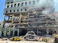 Debris is scattered after an explosion destroyed the Hotel Saratoga, in Havana, Cuba May 6, 2022.