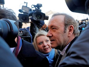 Kevin Spacey arrives at Nantucket District Court to face a sexual assault charge on January 7, 2019.