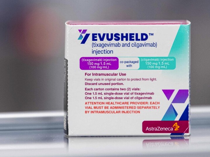 A box of Evusheld, a drug for antibody therapy developed by AstraZeneca for the prevention of COVID-19.