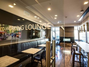 The co-working lounge in UpTen. Amenities can be a big draw for renters.