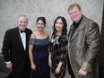 All smiles at Calgary Philharmonic Orchestra's Cork and Canvas event April 28 at the Petroleum Club are event chair Tim Onyett of Deloitte, Maydelin Nunez, Michelle Yee and CPO music director Rune Bergmann. The Argentine-inspired event was sold out weeks prior. Photos, Bill Brooks