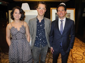Alongside Sam Loeck (centre) of CPO at Cork and Canvas, Anna Premyslova and Kevin Dehod of CWB MacLean & Partners.
