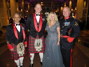 From left to right: Chad Tawfik, Deputy Chief of the Calgary Police Services Community Policing Bureau, Regimental Sgt.  Major Travis Juska;  Plastic Bank General Counsel Lynel Barrow and Det.  retired.  Tom Barrow.
