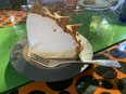 Meringue makes up most of the key lime pie at Blue Heaven in Key West, Fla.