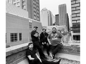 No More Moments, from left: Cory White (bass), Oscar Black (guitar), Quarthon Bear Chief (vocals), and Carlin Black Rabbit (drums).