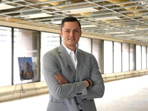 Maxim Olshevsky of Peoplefirst Developments, at the downtown office building he is converting into residential suites.