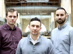 Chroma Technologies co-founders, from left, chief technology officer Riley Pickerl, CEO Myles Shedden, and Yacine Bara, head of product.