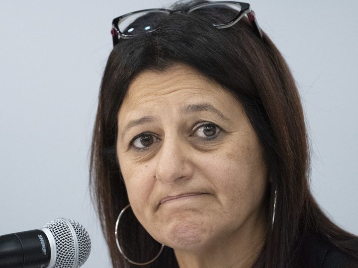  Coroner Géhane Kamel comments on her report on the death of Joyce Echaquan, during a news conference in Trois-Rivières, Que., Tuesday, Oct. 5, 2021.