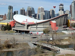 A view of Scotiabank Saddledome from Scotsman's Hill.