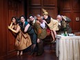 The cast of Vertigo Theatre's Clue. Courtesy, Tim Nguyen