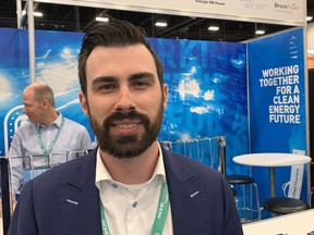Riley Found, senior advisor on strategic initiatives at the Canadian Nuclear Foundation, talks to the public this week about the role nuclear energy can play in achieving net-zero emissions from the Global Energy Show convention at the BMO Center in Calgary on Tuesday, June 7. , 2022.
