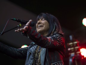 Buffy Sainte-Marie played the main stage on Gallagher Park Hill at the Edmonton Folk Music Festival on August 9, 2018.  Shaughn Butts / Postmedia