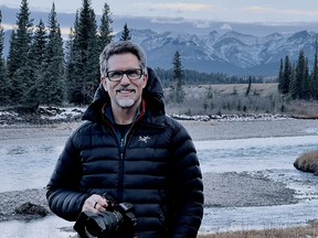 Matt Palmer, locations supervisor for Under the Banner of Heaven, on the Stoney Reserve west of Calgary on the Bow River, one of the locations used for the series. Photo by Brian Dunne.