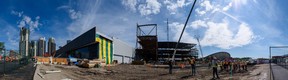 Pictured is a panoramic view of the site of BMO Centre expansion project which is ongoing on the Stampede grounds on Tuesday, June 21, 2022.