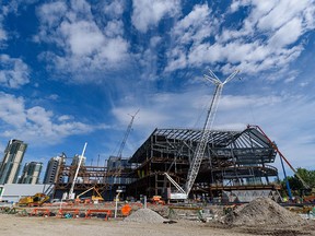 Pictured is the site of BMO Centre expansion project which is ongoing on the Stampede grounds on Tuesday, June 21, 2022.