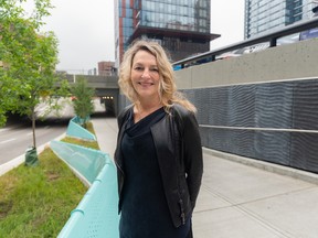 Artist Jill Anholt poses for a portrait at Below/Before/Between the 5th Street S.W. underpass between 9 and 10 Avenue in downtown Calgary on Thursday, June 23, 2022.
