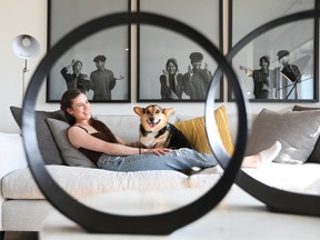 Marni Stokoe's new duplex in Rockland Park has plenty of room for her and her two corgis — Petrie, pictured here, and Pepper.