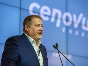 Cenovus CEO Alex Pourbaix speaks at a news conference on Thursday, January 30, 2020.