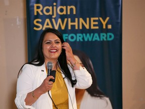 Rajan Sawhney, Calgary-North East MLA, announces his candidacy for the leadership of the United Conservative Party in Calgary on Monday, June 13, 2022.