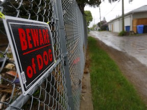 Back alley in the 1500 block of 21st Avenue N.W. where an 86-year-old women was attacked and killed by three dogs in Calgary on Sunday, June 5, 2022.