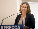 Rebecca Schulz, former minister of children’s services and MLA for Calgary-Shaw, kicked off her campaign for the UCP leadership in Lake Chaparral on Tuesday, June 14, 2022.