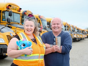 Lisa Hamblin-Cross, dubbed Ms. Unicorn by her school charges, and retiree Byron Ellis both love the 
flexibility SOUTHLAND Transportation offers.  CHRISTINA RYAN, POSTMEDIA CONTENT WORKS