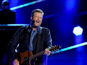 Blake Shelton performs at the Grand Ole Opry in Nashville, Tennessee.