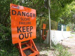 An area of McHugh Bluff that has been closed due to slope failure was photographed on Sunday, June 12, 2022. 
Gavin Young/Postmedia