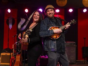 Calgary musicians Brooke Wylie and Steve Pineo are hosting a guilty pleasure night at Mikey's on 12th. They were photographed on Mikey's stage on Monday, June 6, 2022. 
Gavin Young/Postmedia
