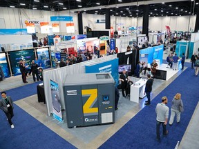Participants explore the show floor of the Global Energy Show in Calgary on Tuesday, June 7, 2022.