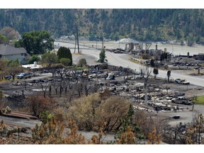 The charred remnants of homes and buildings in Lytton