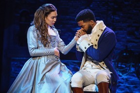 Julius Thomas III co-stars with Julia K. Harriman in Hamilton's national Broadway tour Across Canada.  Courtesy Joan Marcus