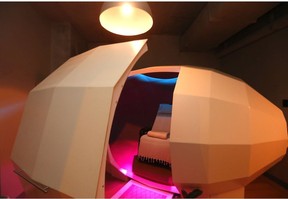 Experience the harmonic egg which delivers sound and light therapy at Vie Universoul Wellness in Calgary. Darren Makowichuk/Postmedia