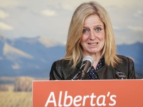 Alberta NDP Leader Rachel Notley announces proposed new legislation to protect Alberta's mountains and watershed from coal mining at a news conference in Calgary, Alta., Monday, March 15, 2021.