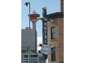 The sword on the side of the King Edward Hotel in Calgary, now part of the National Music Centre. Fish Griwkowsky photo, Postmedia.