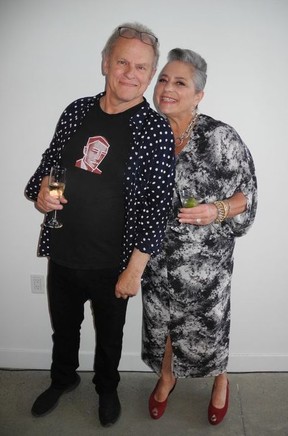 Artist Chris Cran, a LOOK 2022 committee member, with Contemporary Calgary board member Elizabeth Carson.