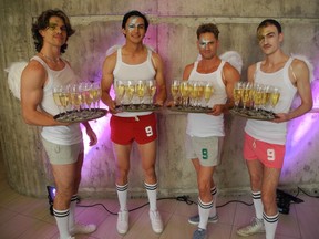 From left: Mode Models Levi Webb, Logan Louis, Kelly Wiesner and Justin Aucoin.