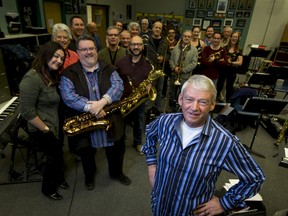 Band leader Dave Jones and the Prime Time Big Band take a break from rehearsing. They have become regulars at the Ironwood Stage and Grill over the years.