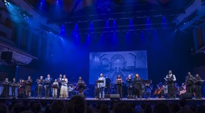 The cast and the Calgary Philharmonic Orchestra in Ragtime: A Concert Performance. Photo by Will Young.