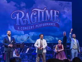 The cast, and Calgary Philharmonic, in Ragtime: A Concert Performance during dress rehearsal. Photo by Will Young.