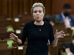 Conservative MP Michelle Rempel Garner speaks during the question period in the House of Commons on March 11, 2021.