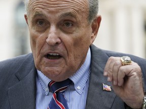 FILE - Former New York City mayor Rudy Giuliani speaks during a news conference June 7, 2022, in New York. Giuliani, one of Donald Trump's primary lawyers during the then-president's failed efforts to overturn the results of the 2020 election, must now answer to professional ethics charges, the latest career slap after law license suspensions in New York and the District of Columbia.