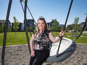 Jamie McLachlin, sales manager with McKee Homes in Airdrie, enjoys the fun vibe in the new community of Lanark Landing.